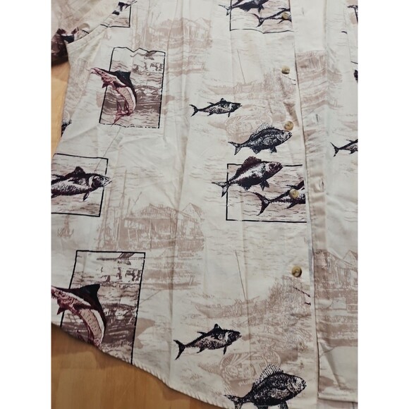 Munsingwear Mens XL Button Down Short Sleeve Fish Shirt Outdoors - Picture 8 of 16